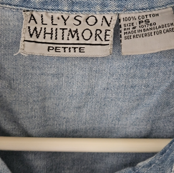 Western Inspired Embroiderd Cotton Denim Blouse - Picture 4 of 6